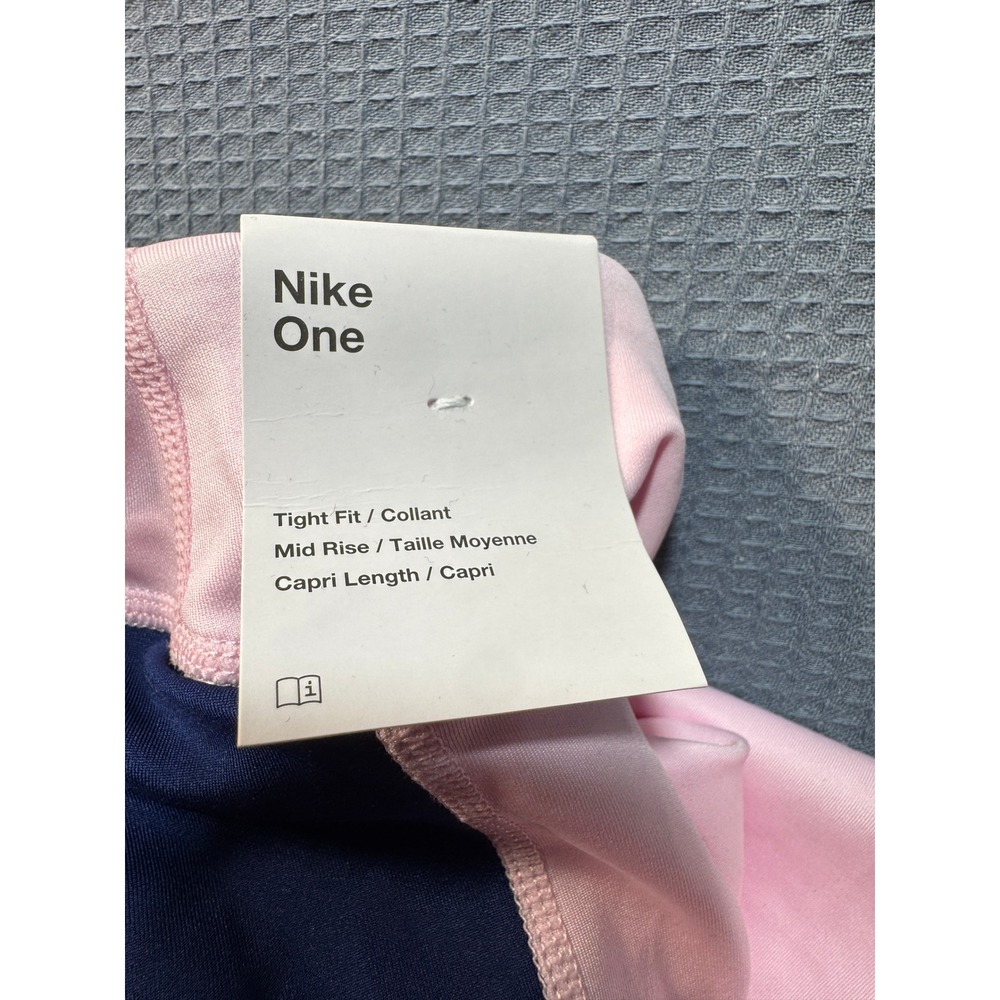 Nike One Capri Leggings Girls XL Pink Navy Grey - Picture 9 of 12